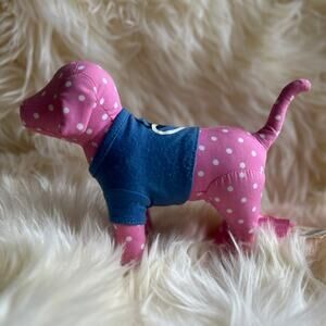 NWT Victoria's Secret PINK | Polkadot Dog Blue Peace Tee | 2009 Retired Plushie